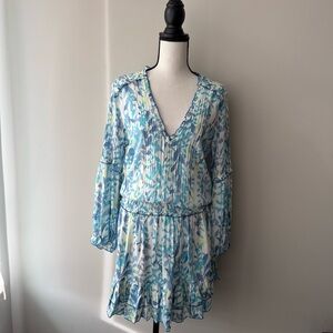 Poupette St Barth Blue Floral Ilona Dress